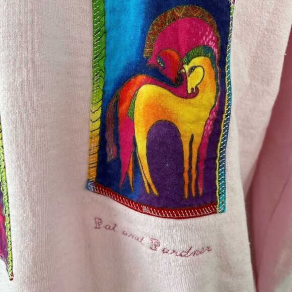 Pink Equestrian Patch Sweatshirt Size M EUC - Picture 3 of 8